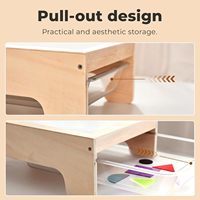 Table lumineuse en bois pour enfants, boîte à lumière pour peinture au sable avec 10 niveaux de gradation et plus de 50 pièces, table d'apprentissage sensoriel alimentée par USB