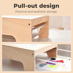 Table lumineuse en bois pour enfants, boîte à lumière pour peinture au sable avec 10 niveaux de gradation <span class=keywords><strong>et</strong></span> plus de 50 pièces, table d'apprentissage sensoriel alimentée par USB - Product Image 4