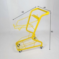 Caddie de courses à double niveau, chariot roulant pour supermarché et magasin de proximité