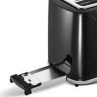 Grille-pain compact 2 fentes avec cuisson double face 750-900W, design de fentes facile à nettoyer pour comptoir de cuisine, petit-déjeuner R.2102