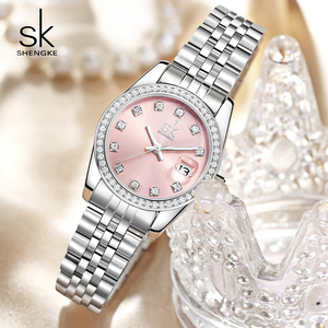 Orologi da Polso Eleganti da Donna SK Resistenti all'Acqua 3ATM con Cinturino in Acciaio Inossidabile Massiccio Placcatura IP Confezione Regalo Natalizia - Product Image 3