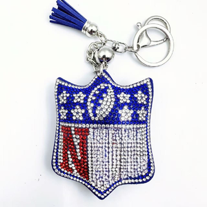 Porte-clés NF Bling avec logo d'équipe en strass Buffalo Bills Packers Dodgers Patriots Cubs Chiefs Cowboys, breloque en cristal pour les fans et les matchs - Product Image 6