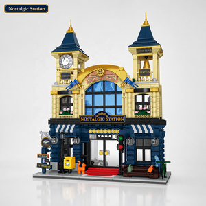 Nouveaux jouets 2026 : Maquette de gare ferroviaire rétro européenne nostalgique à assembler soi-même, idéale comme ornement ou cadeau, ensembles de blocs de construction - Product Image 4