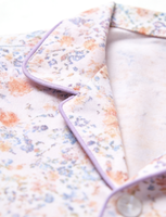 Ensemble pyjama deux pièces pour femme à motif floral, haut à manches longues avec col à revers et boutons, pantalon long à cordon de serrage, doux, pour le sommeil et la détente quotidienne des enfants