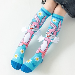 Chaussettes pour enfants en polyester avec oreilles en peluche / nez d'éléphant, chaussettes hautes pour enfants unisexes, mignonnes, pour toutes les saisons - Product Image 4