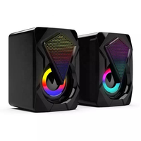 Speaker Stereo Berkualitas Tinggi X2 dengan Kabel, Lampu LED Warna-warni Pelangi, Speaker Gaming Berkabel USB untuk PC Laptop