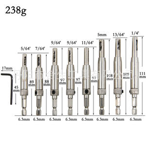 ชุดดอกสว่านเจาะบานพับ สำหรับงานไม้ ประตู หน้าต่าง ดอกสว่านเหล็กความเร็วสูง หัวหกเหลี่ยมแบบไม่สมมาตร 3 ดอก แบบเมตริก - Product Image 4