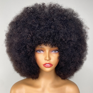 Perruque Lace Frontal wig naturelle bouclée, couleur 1B, populaire, à cuticule unique, cheveux humains, prix de gros - Product Image 5