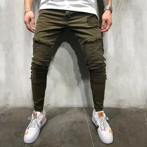 2023 Slim Bike Pants Enge beschädigte Herren Street Jeans aus Bangladesch