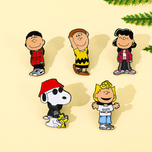 Hot Sale Cartoon Characters Lapel Pins <strong>Snoopy</strong> Anime Enamel Pins Brooch for Bag - Product Image 1