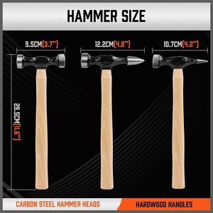 Strumento del martello di riparazione della lamiera sottile di vendita calda 7 PCS strumenti di riparazione del corpo Auto con teste di martello in acciaio al carbonio - Product Image 2