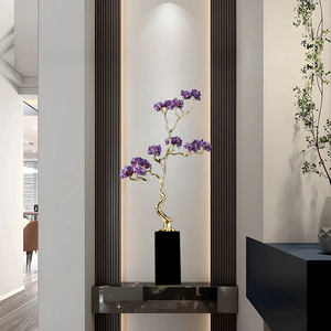 Árbol de Cristal de Amatista Natural, Rama de Latón y Base de Mármol, Adorno de Mesa Feng <span class=keywords><strong>Shui</strong></span>, Decoración Artística para Interiores, Hogar y Oficina - Product Image 2