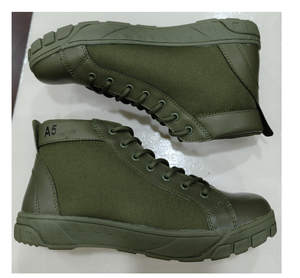 Botas de Tobillo DFC01 en Verde, Negro y Caqui con Camuflaje, Parte Superior de Gamuza, Material de Lona y Cuero - Product Image 1