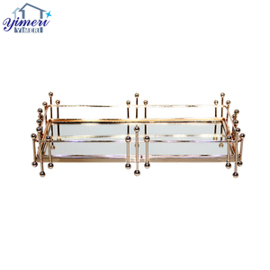 Thanh Lịch Lớn Kim Loại Đóng Khung Vàng Đóng Khung Gương Hình Chữ Nhật Khay Cho Bàn Cà Phê - Product Image 3