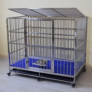 Caisses pour animaux de compagnie Cages pour chiens pliables en acier inoxydable de petite taille en métal solide