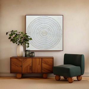 Peinture artisanale Décoration murale Art mural sur toile grande taille Décoration intérieure Art mural de luxe Fleur blanche en plâtre - Product Image 5