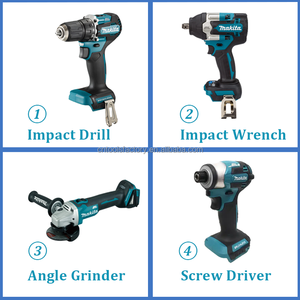 Kit de Herramientas Inalámbricas Makita 18V LXT Sin Escobillas 4 en 1, Taladro de 40 Nm, Atornillador de 180 Nm, Llave de Impacto de 1000 Nm, Amoladora Angular con Batería y Cargador - Product Image 1