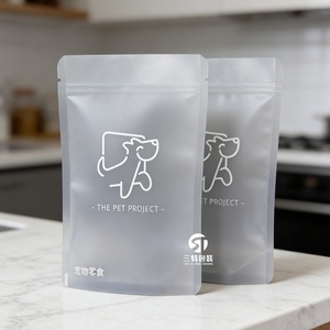 ถุงบรรจุภัณฑ์อาหารสัตว์เลี้ยงแบบตั้งได้ ก้นสี่เหลี่ยม พิมพ์ลายดิจิทัล ปิดผนึกด้วยความร้อน โปร่งใส ผิวด้าน ผลิตจากวัสดุผสม - Product Image 4