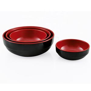 Vaisselle de service de restaurant personnalisée Style coréen Bol à riz en mélamine rouge noire de <span class=keywords><strong>5.5</strong></span> pouces - Product Image 6