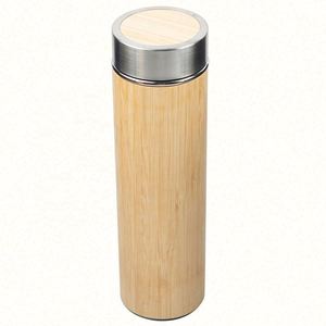 Wholesale Custom Double Wall Stainless Steel Eco-Friendly <b>Bamboo</b> Coffee Mug with Lid 350ml Silk <b>Screen</b> Printed - Product Image 1