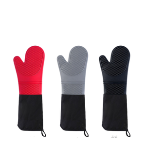 Gants de cuisson en silicone robustes de 50 cm avec doublure en coton épaissi pour cuisine commerciale, résistants à la chaleur du micro-ondes - Product Image 2
