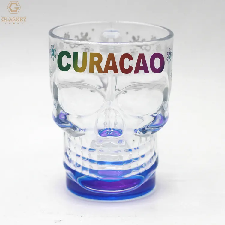 Creative Unique Skulls Shaped Cup Beer Mug With Handle Promotion Gift Clear Glass Mug Coffee Milk Cup