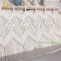 Panneaux de rideaux de fenêtre en macramé Rideau de cuisine en macramé Rideaux de porte en macramé Tenture murale Fenêtre courte