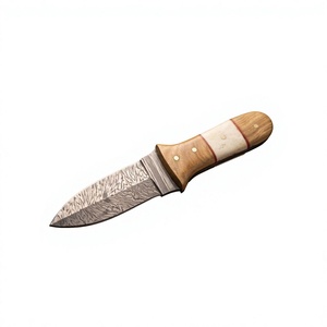 Couteau de chasse et de survie à lame fixe mini, en acier Damas artisanal, pointe tombante, manche en bois, qualité industrielle, pour revendeurs OEM 58/60 - Product Image 4