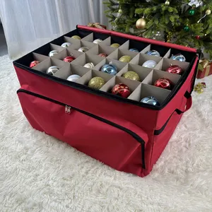 Premium Christmas Ornament Storage Box Hold Up To 96 Pcs 10cm Ornament Holiday Decoration Organizer