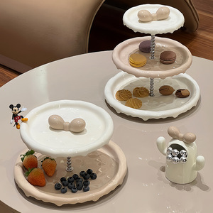 Bandeja de Cerámica de Tres Niveles para Frutos Secos, Plato para Aperitivos, Frutero para el Hogar, Estilo Moderno y Lujoso, Gran Venta - Product Image 3