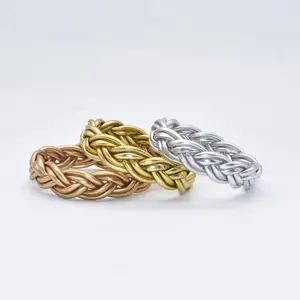 In Stock Handmade Chunky Braided Jelly Bangles Gold Thai Buddhist Temple Bracelets