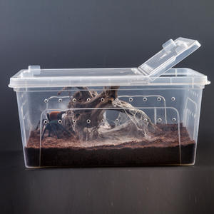 Conteneur de transport en plastique portable, boîte d'alimentation pour reptiles, boîte de reproduction pour serpents, habitat transparent pour animaux, cage, conteneur portable - Product Image 4