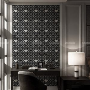 Tuiles de mosaïque pour designer d'intérieur, motif <span class=keywords><strong>moulin</strong></span> à vent triangulaire, noir et blanc, pour crédence de cuisine, sol de salle de bain, décoration murale - Product Image 6