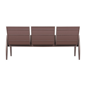 Fauteuil d'attente Yu Min 3 places, canapé de bureau marron foncé avec dossier - Product Image 2