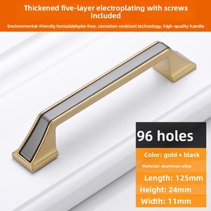 Tiradores de muebles de acero inoxidable de lujo de estilo nórdico moderno, perillas de dos colores para armario, cajón, puerta de armario, borde dorado negro - Product Image 6