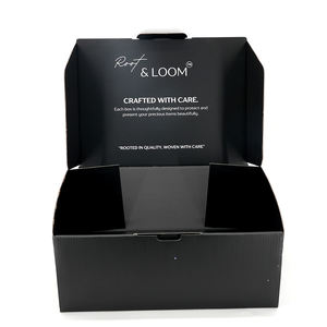 Boîte postale ondulée découpée à l'emporte-pièce personnalisée Emballage <span class=keywords><strong>noir</strong></span> de luxe de style avion avec insertion Boîte d'expédition cadeau recyclable Fabricant - Product Image 4