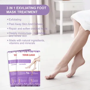 Calzini esfolianti idratanti OEM OEM all'ingrosso etichetta privata piedi di lavanda Peeling Baby Your Foot Skin Care Mask