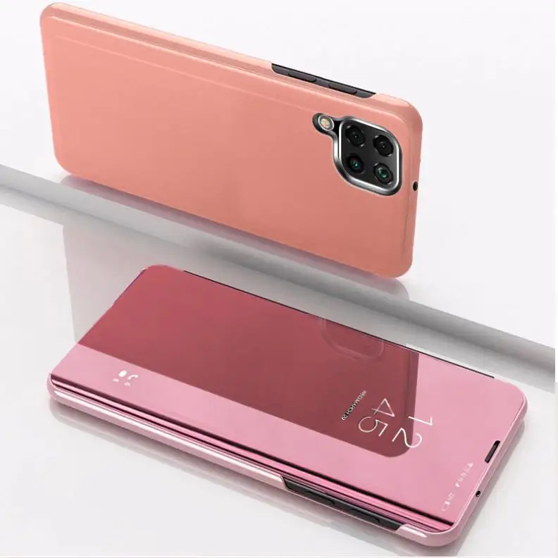 hot Selling Anti-fall Clear View Mirror PC Hard Smart Leather Flip Case For Samsung Galaxy Z Fold 3 5G