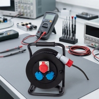 Enrouleur de câble électrique portable rétractable en plastique, 4 prises, 10M 20M 30M 50M, pour extérieur 220V