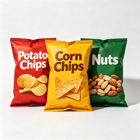 Sachet coussin thermoscellable à soufflet arrière, imprimé sur mesure, de qualité alimentaire, anti-odeur, pour chips, croustilles de maïs, noix et gelée