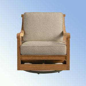 Sillón Giratorio de Madera Maciza Sostenible <span class=keywords><strong>para</strong></span> <span class=keywords><strong>Terraza</strong></span> Moderna con Esponja de Alta Densidad 45D, Mueble de Exterior Cómodo y Portátil - Product Image 1