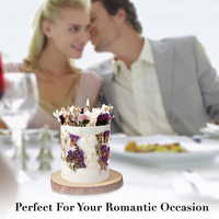 Lilin Aromaterapi Mewah Berbentuk Silinder dengan Bunga Mawar Kering Romantis, Lilin Kedelai Wangi Buatan Tangan