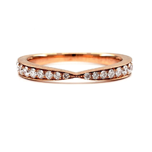 Bague de fiançailles, de mariage et d'éternité classique en or rose 18 carats de Hong Kong, sertie de diamants naturels taille brillant et pavé, pour femme - Product Image 1