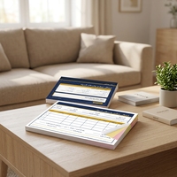 Papier autocopiant personnalisé, double/triple couche, livraison des matériaux et livre de reçus signés sur site.