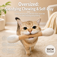 XIPAI Extra Large Wool Felt Luxury Catnip Giant Cat Teaser Stick Energy-Burning Boredom-Relieving Training Chewing Toy