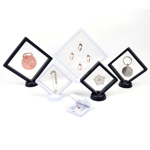 Boîte de rangement transparente en film PE pour bijoux, cadre d'affichage 3D flottant coloré, étui anti-poussière pour pièces de monnaie, organisateur de bagues et boucles d'oreilles - Product Image 5