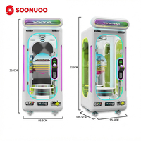 Borne d'arcade commerciale OEM pour machine à griffes avec éclairage LED, alimentation 110/220V, paiement par jetons de jeu, construction en métal et acrylique