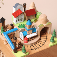 Nouvelle Arrivée 2026 : Boîte à Musique en Bois Faite à la Main, Boîte Musicale Train Vintage, Cadeau Moderne et Élégant, Jouet en Bois Massif pour Enfants
