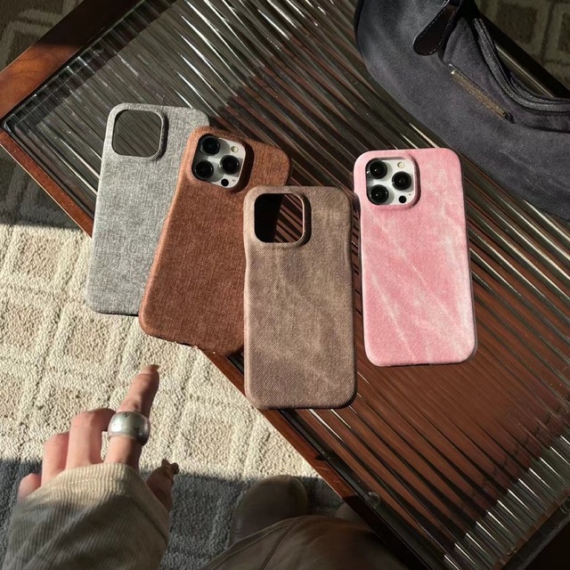Bustyle Denim Fabric Business High Quality Protective Shockproof Case for 13/14/15/16/17 Pro Max Mobile Phone Accessories