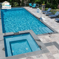 Piscine modulaire hors-sol en fibre de verre sur mesure pour villas, hôtels et maisons, grande taille, pour la détente et l'exercice aquatique